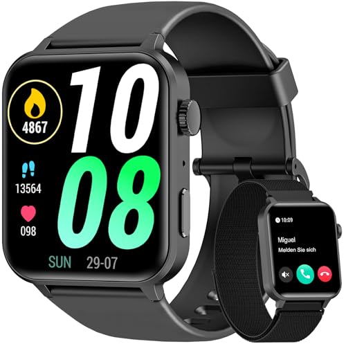 Fitness Tracker, 2024 SmartWatch for man women(Answer/Make Calls) 1.85" Smart Watch with 24/7 Heart Rate,Spo2,SleepTracker,100+Sport,Pedometer,IP68 Waterproof Activity Trackers for Android iPhone