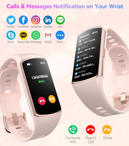Health Fitness Tracker Smart Watch with Always on Display 24/7 Heart Rate Blood Pressure Blood Oxygen Monitor Sleep Tracker 120+ Exercise Modes Step Calorie Counter IP68 Waterproof for Women Men