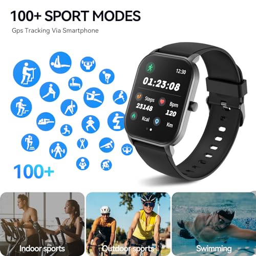 anyloop Smart Watches for Men Women(Answer/Maker Calls), 100+ Sport Modes Fitness Tracker with IP68 Waterproof Heart Rate Sleep Monitor Activity Tracker and Smartwatch for Android iOS
