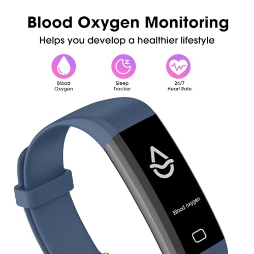 Stiive Fitness Tracker with Heart Rate Monitor, Blood Oxygen, Step Counter Activity Tracker with Pedometer, Sleep Tracking, Calories, IP68 Waterproof Smartwatches for Women Men