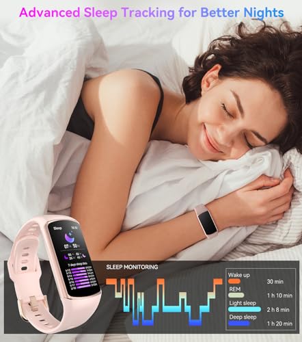 Health Fitness Tracker Smart Watch with Always on Display 24/7 Heart Rate Blood Pressure Blood Oxygen Monitor Sleep Tracker 120+ Exercise Modes Step Calorie Counter IP68 Waterproof for Women Men