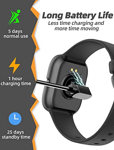 Kids Smart Watch for Girls,IP68 Waterproof Kids Fitness Tracker Watch with 1.5 Inch DIY Face,Heart Rate Sleep Monitor,19 Sport Modes,Calories Counter,Alarm Clock,Great Gifts for Children 6+ (Black)