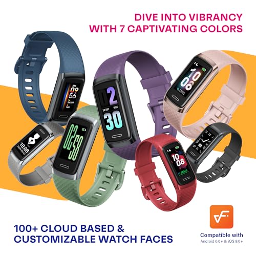 OCTANDRA Active 2 VeryFit Fitness Tracker Heart Rate SpO2 Blood Oxygen Saturation Sleep Monitor Step Counter Pedometer IP68 Waterproof Activity Running Smart Watches for Men Women (ID155) (Pink)