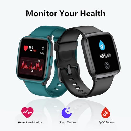Imzuc Fitness Tracker Watch, Step Tracker with Heart Rate, Blood Oxygen Sleep Monitor, 5ATM Waterproof Pedometer, Step Calorie Counter, Health Fitness Watch for Sports, Activity Tracker for Women Men