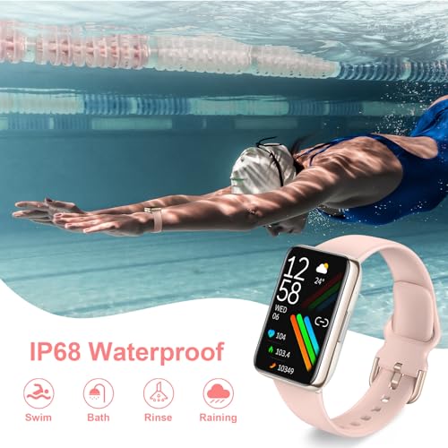 Health Fitness Tracker 2024 with 24/7 Heart Rate, Blood Oxygen, Blood Pressure, Sleep Tracker, IP68 Waterproof Activity Trackers with Step Tracker, Pedometer (S & L Bands Included)