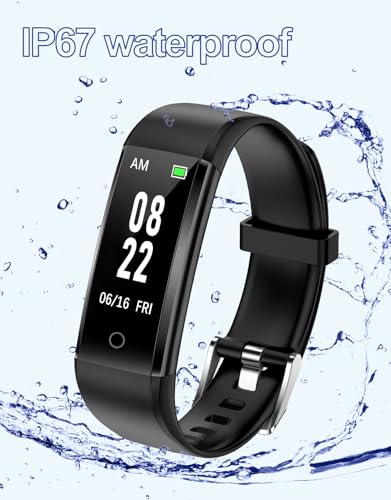 GRV Fitness Tracker Non Bluetooth Fitness Watch No App No Phone Required Waterproof Pedometer Watch with Steps Calories Counter Sleep Tracker for Men Women Parents (Black)