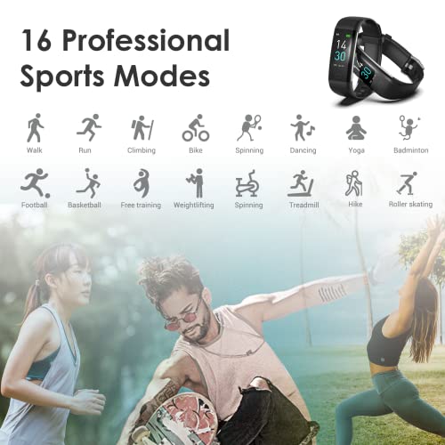 threesheep Fitness Tracker for Men and Women,Fitness Watch Waterproof with Activity Tracker and Sleep Monitor,Smart Watch for Android and iOS Phones(Black)……