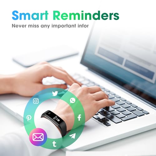 LIVIKEY Fitness Tracker Watch with Heart Rate Monitor, Step Counter Activity Tracker with Pedometer & Sleep Monitor, Calories, Step Tracking for Women Men Compatible with Android iOS