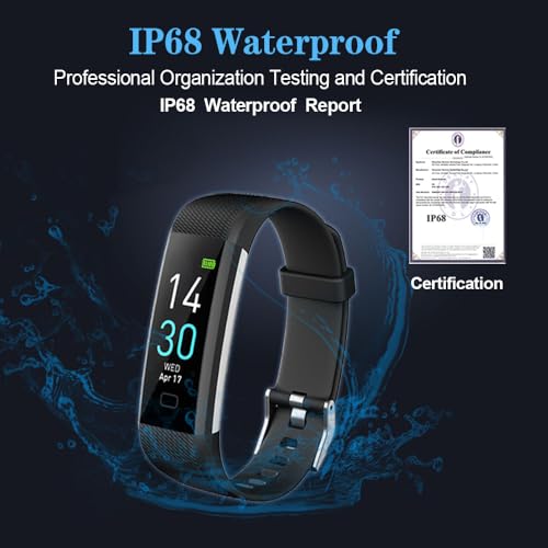 Jawploy Fitness Tracker with Heart Rate Monitor/Step Counter/Calories, Smart Watch Activity Tracker Sleep Monitor, IP68, Health Tracker Pedometer for Man Women