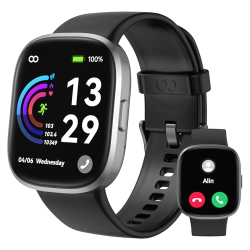 anyloop Smart Watch(Answer/Make Call), 1.83'' HD Smart Watches for Men Women, IP68 Waterproof Fitness Tracker with Heart Rate Blood Oxygen Sleep Monitor Step Calorie Counter Pedometer for Android iOS