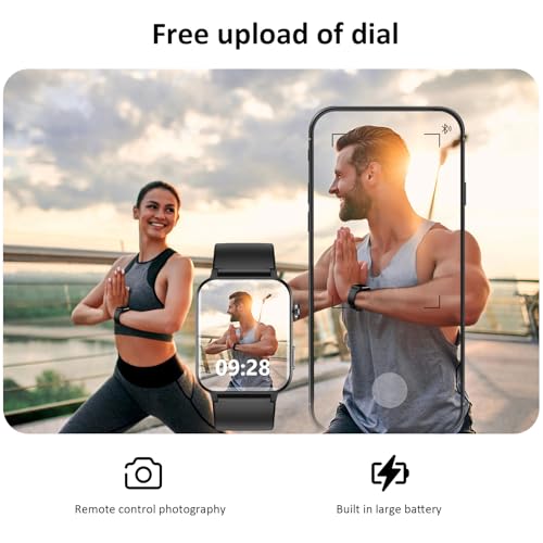 Fitness Tracker, 2024 SmartWatch for man women(Answer/Make Calls) 1.85" Smart Watch with 24/7 Heart Rate,Spo2,SleepTracker,100+Sport,Pedometer,IP68 Waterproof Activity Trackers for Android iPhone