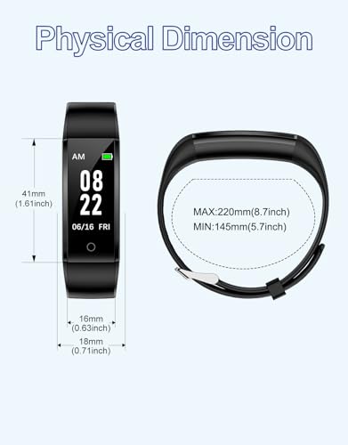 GRV Fitness Tracker Non Bluetooth Fitness Watch No App No Phone Required Waterproof Pedometer Watch with Steps Calories Counter Sleep Tracker for Men Women Parents (Black)