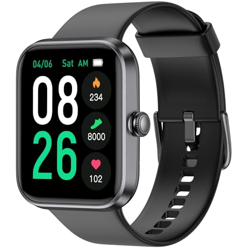EURANS Smart Watch 45mm, AMOLED Fitness Watch with Heart Rate/Sleep Monitor Steps Calories Counter, IP68 Waterproof Activity Tracker Compatible with Android iOS