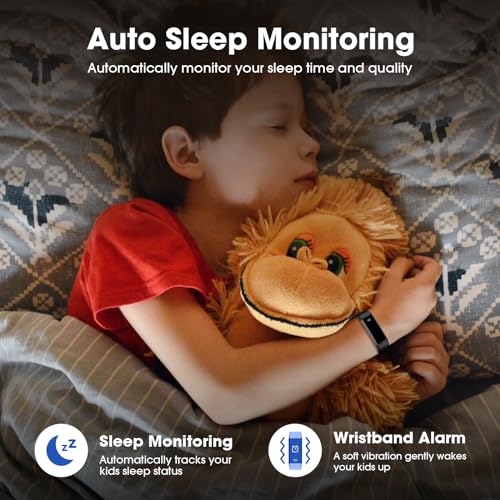 EURANS Kids Fitness Tracker for Boys Girls Teens, IP68 Waterproof Activity Tracker with Heart Rate, Blood Oxygen & Sleep Monitor, Alarm Clock, Calorie Counter, Step Counter