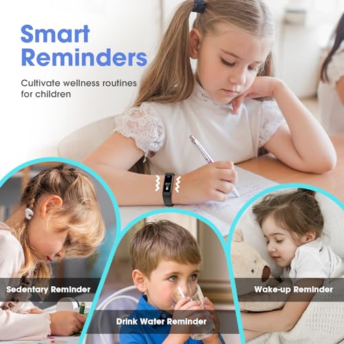 EURANS Kids Fitness Tracker for Boys Girls Teens, IP68 Waterproof Activity Tracker with Heart Rate, Blood Oxygen & Sleep Monitor, Alarm Clock, Calorie Counter, Step Counter
