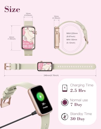 SHANG WING Smart Watches for Women Compatible with iPhone Android Phones, LYNN2 Women's Watch Fitness Tracker Watch with Heart Rate Monitor Pedometer Sleep Tracker Waterproof Milky White