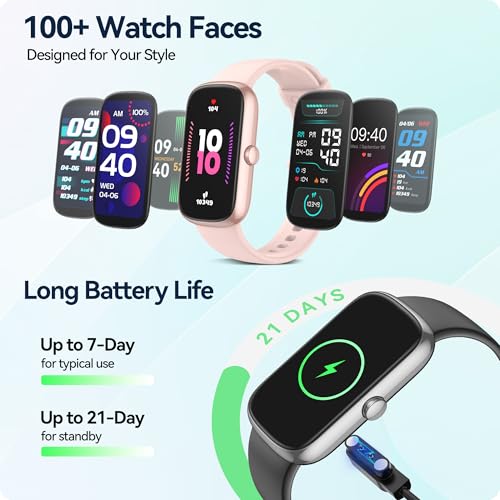 Health Fitness Tracker, 24/7 Heart Rate/SpO2/Sleep Monitor, Activity Trackers & Smart Watches with Step Calorie Counter Pedometer, 21-Day Battery, IP68 Waterproof Fitness Watches for Women Men