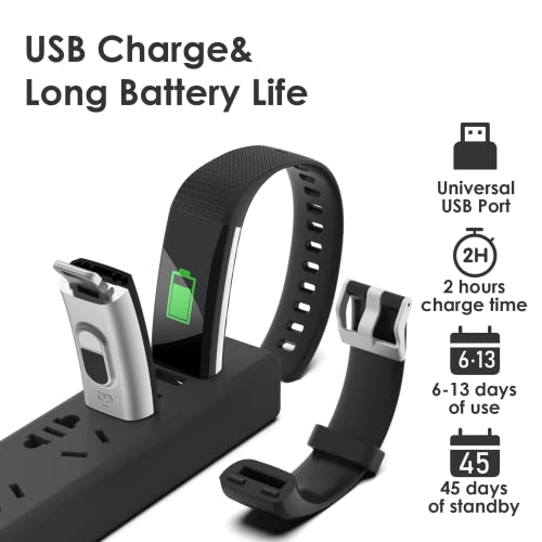 threesheep Fitness Tracker for Men and Women,Fitness Watch Waterproof with Activity Tracker and Sleep Monitor,Smart Watch for Android and iOS Phones(Black)……