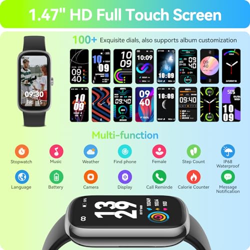 anyloop Fitness Tracker with Heart Rate Blood Oxygen Sleep Monitor, IP68 Waterproof Activity & Fitness Trackers with Pedometer, Fitness Watches for Women Men, Step Counter Compatible Android iOS