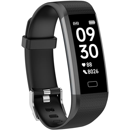 LIVIKEY Fitness Tracker with Heart Rate Monitor, Fitness Watch & Pedometer, with Steps Calories Counter Sleep Tracker IP67 Waterproof, Smart Watch Compatible with Android iOS for Women Men