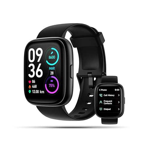 KEEPONFIT Smart Watch, 1.83" Touch Screen Smartwatch with Alexa Built-in IP68 Waterproof, Pedometer,Fitness Tracker with 100 Sports Modes Heart Rate/SpO2/Stress/Sleep Monitor for Men and Women
