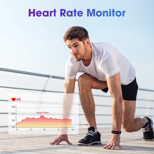 LIVIKEY Fitness Tracker with Heart Rate Monitor, Fitness Watch & Pedometer, with Steps Calories Counter Sleep Tracker IP67 Waterproof, Smart Watch Compatible with Android iOS for Women Men