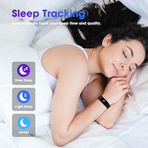 LIVIKEY Fitness Tracker with Heart Rate Monitor, Fitness Watch & Pedometer, with Steps Calories Counter Sleep Tracker IP67 Waterproof, Smart Watch Compatible with Android iOS for Women Men