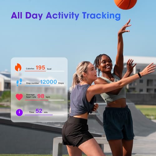 LIVIKEY Fitness Tracker with Heart Rate Monitor, Fitness Watch & Pedometer, with Steps Calories Counter Sleep Tracker IP67 Waterproof, Smart Watch Compatible with Android iOS for Women Men