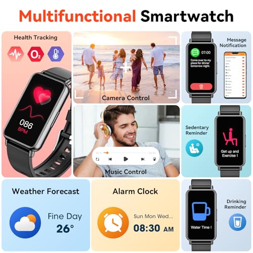 𝟐𝟎𝟐𝟒 Upgraded Fitness Tracker (Answer/Make Calls), 1.47" Smart Watch with 24/7 Heart Rate/Blood Pressure/Sleep Monitor, 100+ Sports Modes Activity Trackers, for Android and iPhone Women Men Black