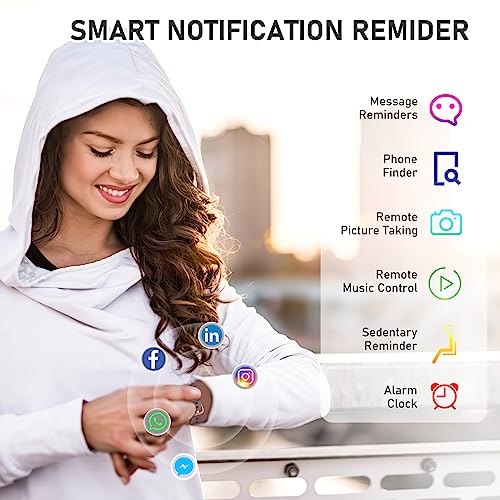 Fitness Tracker for Women with Heart Rate, Step Counter, Sleep Tracking, Calorie Tracking, Activity Tracker with 1.1" AMOLED Touch Color Screen, Waterproof Step Tracker for Android iPhones Women Men