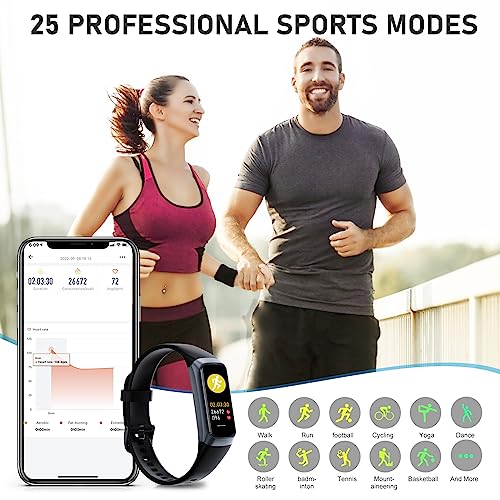 Fitness Tracker, Activity Tracker with Sleep Tracking, Heart Rate, Calorie Tracking, Fitness Watch Tracker with 1.1" AMOLED Screen, Waterproof Step Tracker for Android iPhones Women Men
