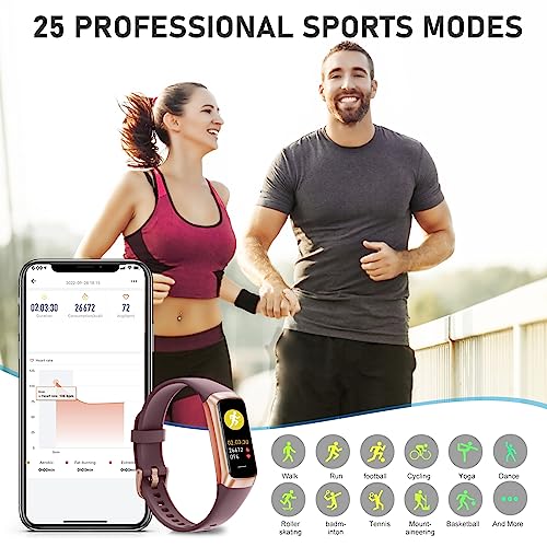 Fitness Tracker for Women with Heart Rate, Step Counter, Sleep Tracking, Calorie Tracking, Activity Tracker with 1.1" AMOLED Touch Color Screen, Waterproof Step Tracker for Android iPhones Women Men