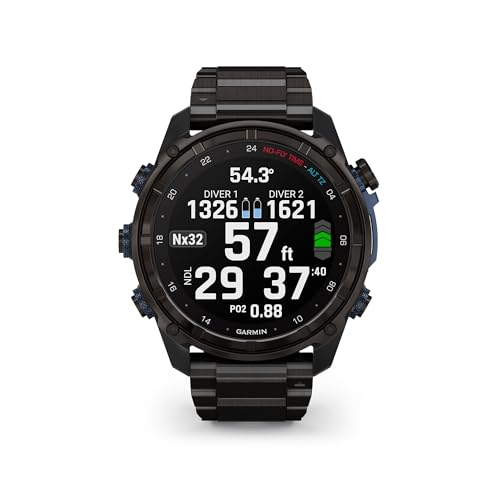 Garmin Descent™ Mk3i, Dive Computer and Multisport GPS Smartwatch, Air Integration, Black Titanium