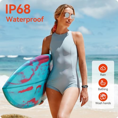 VPSTAY Fitness Tracker Watch with 24/7 Heart Rate Sleep Blood Oxygen Monitor, IP68 Waterproof Smart Watch, Step Calorie Counter Pedometer Health Activity Trackers and SmartWatches for Men Women