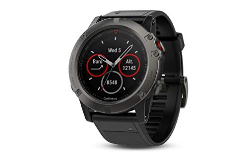 Garmin fēnix 5X, Premium and Rugged Multisport GPS Smartwatch, features Topo U.S. Mapping, Slate Gray, (Renewed)
