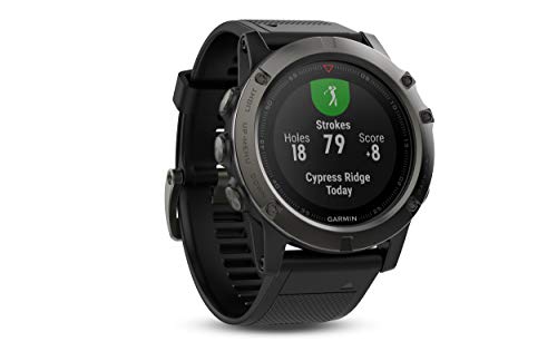 Garmin fēnix 5X, Premium and Rugged Multisport GPS Smartwatch, features Topo U.S. Mapping, Slate Gray, (Renewed)