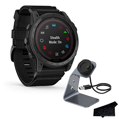 Garmin tactix 7 Pro Ballistics Edition Rugged Tactical GPS Touchscreen Smartwatch, Black/Nylon Band | Solar Charging, Military Standard, Up to 28 Day Battery Life with Signature Series Charging Bundle