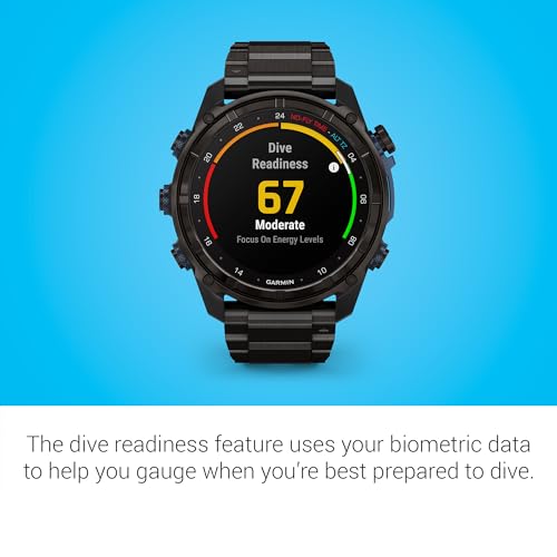 Garmin Descent™ Mk3i, Dive Computer and Multisport GPS Smartwatch, Air Integration, Black Titanium