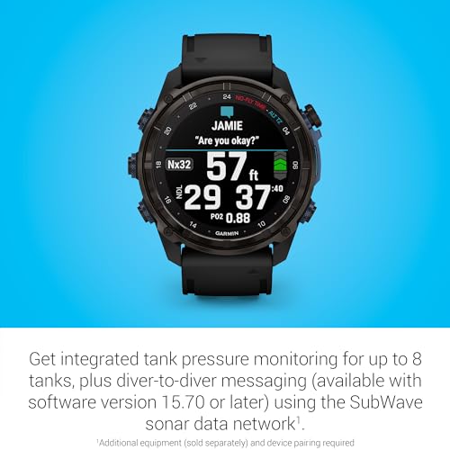 Garmin Descent™ Mk3i, Dive Computer and Multisport GPS Smartwatch, Air Integration, Black