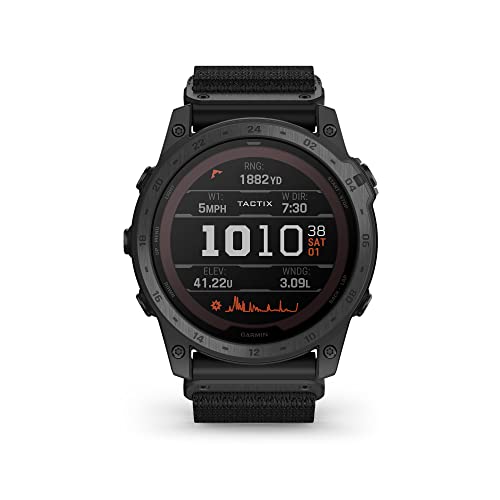 Garmin tactix 7 Pro Ballistics Edition Rugged Tactical GPS Touchscreen Smartwatch, Black/Nylon Band | Solar Charging, Military Standard, Up to 28 Day Battery Life with Signature Series Charging Bundle