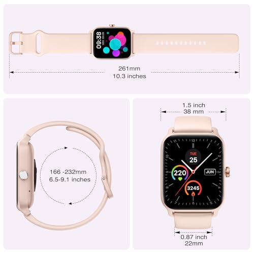 Fitpolo Smart Watch for Women Android & iPhone, Alexa Built-in [1.8" HD Screen] IP68 Waterproof Fitness Watch with Bluetooth Call (Answer/Make), Heart Rate/Sleep/SpO2 Monitor, 105+ Sports Trackers