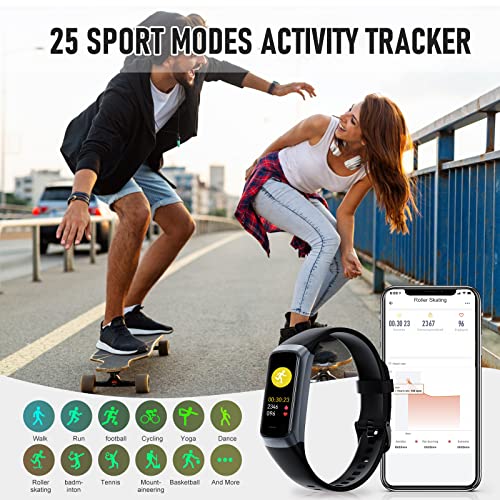 Fitness Tracker, 1.10" Step Tracker with 24/7 Heart Rate, Blood Pressure, Step Counter Pedometer for Android iOS, Activity Tracker with Sleep Tracker, Smartwatch, Pedometer Watch for Women Men Kids
