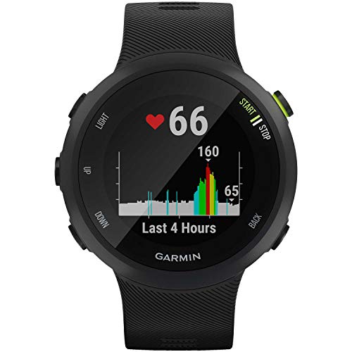 Garmin 010-N2156-05 Forerunner 45 GPS Heart Rate Monitor Running Smartwatch (Black) - (Renewed) Bundle with Fitness & Wellness Suite (WEYV, Yoga Vibes, Daily Burn)