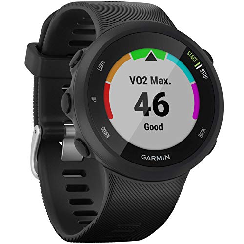 Garmin 010-N2156-05 Forerunner 45 GPS Heart Rate Monitor Running Smartwatch (Black) - (Renewed) Bundle with Fitness & Wellness Suite (WEYV, Yoga Vibes, Daily Burn)