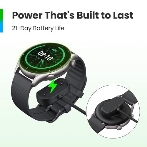 Amazfit GTR 3 Smart Watch 46mm for Android iPhone, 21-Day Battery Life, Alexa Built-in, GPS, Fitness Tracker with 150+ Sports Modes, AMOLED Display, Heart Rate Sleep Health Tracker, Black