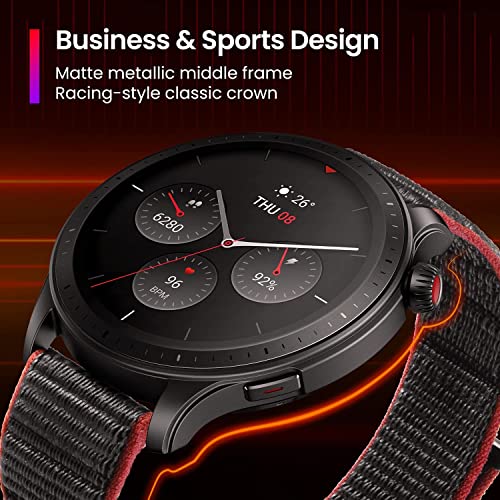 Amazfit GTR 4 Smart Watch 46mm, GPS, Alexa Built-In, Bluetooth Calls & Text, 14-Day Battery, Heart Rate Sleep Monitoring, AI Fitness App & Sports Coach, 150+ Sports Modes, for Android iPhone, Grey