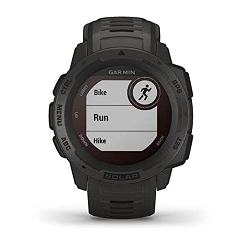 Garmin Instinct Solar, Solar-Powered Rugged Outdoor Smartwatch, Built-in Sports Apps and Health Monitoring, Graphite (Renewed)