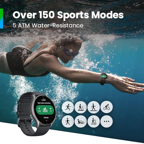 Amazfit GTR 3 Smart Watch 46mm for Android iPhone, 21-Day Battery Life, Alexa Built-in, GPS, Fitness Tracker with 150+ Sports Modes, AMOLED Display, Heart Rate Sleep Health Tracker, Black