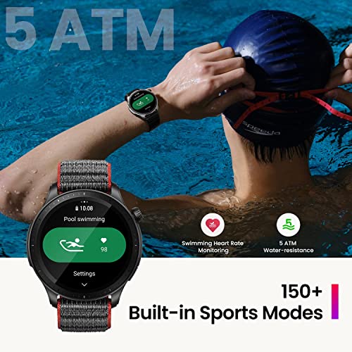 Amazfit GTR 4 Smart Watch 46mm, GPS, Alexa Built-In, Bluetooth Calls & Text, 14-Day Battery, Heart Rate Sleep Monitoring, AI Fitness App & Sports Coach, 150+ Sports Modes, for Android iPhone, Grey