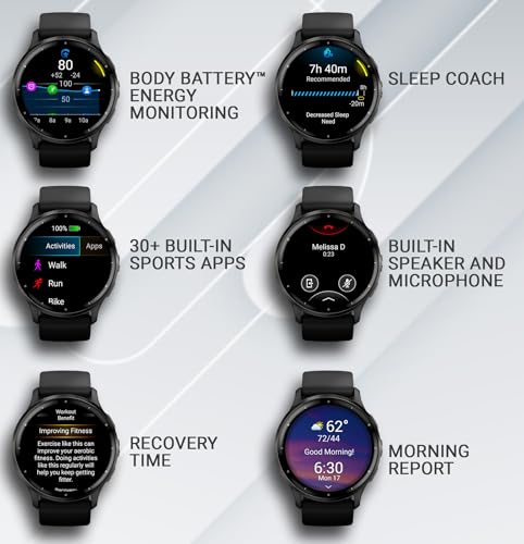 Wearable4U - Garmin Venu 3 GPS Smartwatch AMOLED Display 45 mm Watch, Advanced Health and Fitness Features, Up to 14 Days of Battery, Wheelchair Mode, Sleep Coach, Black with Black Earbuds Bundle